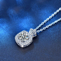 Moissanite Crystal Crown Perfume Bottle Necklace