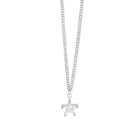 Crystal Star Curb Chain Necklace 925 Sterling Silver