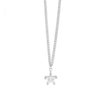 Crystal Star Curb Chain Necklace 925 Sterling Silver