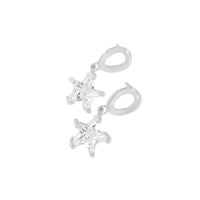 Classic Crystal Stars Sterling Silver Dangling Earrings