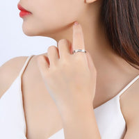 925 Sterling Silver Mobius Crystal Adjustable Wedding Band