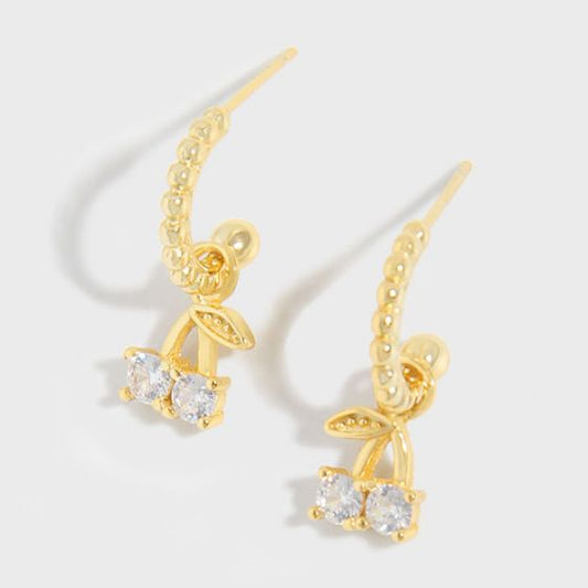CZ Cherry 925 Sterling Silver Dangling Earrings