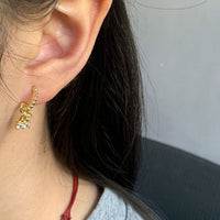 Crystal Cherry 925 Sterling Silver Dangling Earrings