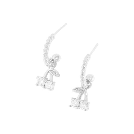CZ Cherry 925 Sterling Silver Dangling Earrings