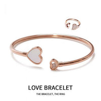 Peach Heart Open Bracelet in 18K Rose Gold