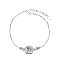 Lucky Moissanite Four-Leaf Clover Bracelet