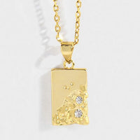 Office Geometry Crystal Rectangle Necklace