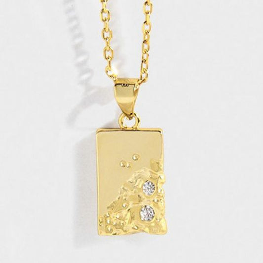 Office Geometry CZ Rectangle Necklace