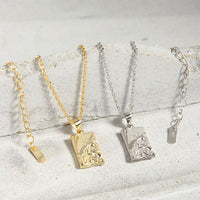 Office Geometry Crystal Rectangle Necklace