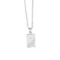 Office Geometry Crystal Rectangle Necklace