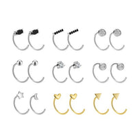 Mini Crystal Shape Hoop Earrings