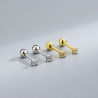 Graduation Geometry Square Crystal Stud Earrings