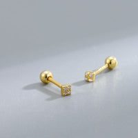 Graduation Geometry Square Crystal Stud Earrings