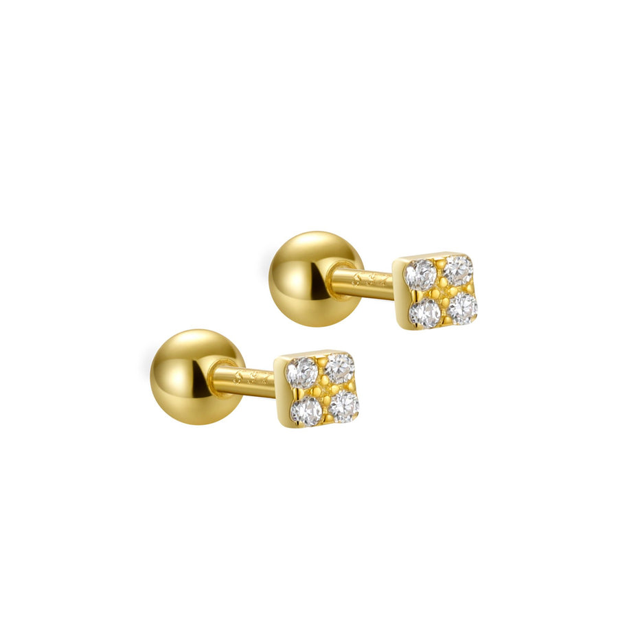 Graduation Geometry Square Crystal Stud Earrings