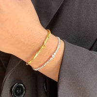 Geometry Irregular Coin 925 Sterling Silver Bracelet