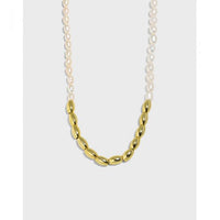 Asymmetry Oval Natural Pearl Waterdrop Necklace