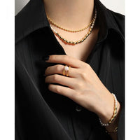 Asymmetry Oval Natural Pearl Waterdrop Necklace