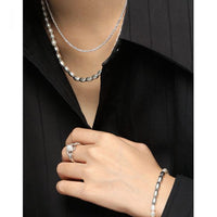 Asymmetry Oval Natural Pearl Waterdrop Necklace