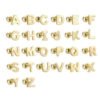 Initial Letter 925 Sterling Silver Stud Earrings