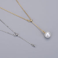 Y-Shape Adjustable Rolo Chain Necklace 410mm 925 Sterling Silver