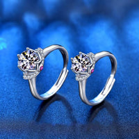 Moissanite Crown Adjustable 925 Sterling Silver Ring