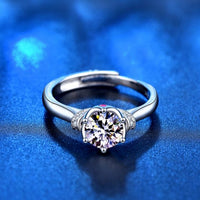 Moissanite Crown Adjustable 925 Sterling Silver Ring