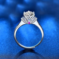 Moissanite Crown Adjustable 925 Sterling Silver Ring
