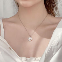 Moissanite Rose Flower Necklace in 925 Sterling Silver