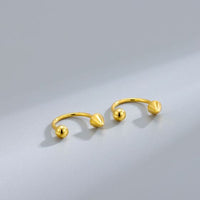 Double Piercing Cone Bead Screw Stud Earrings