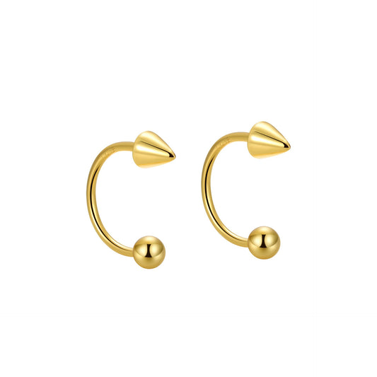 Double Piercing Cone Bead Screw Stud Earrings