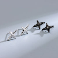 Celestial Quadrangle Star Sterling Silver Screw Stud Earrings