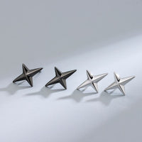 Celestial Quadrangle Star Sterling Silver Screw Stud Earrings