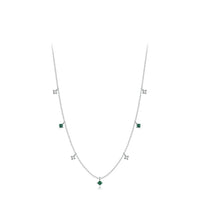 Sterling Silver Green Round Small Pendant Necklace