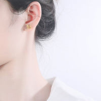Balloon Dog Stud Earrings, Yellow Gold