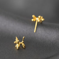Balloon Dog Stud Earrings, Yellow Gold