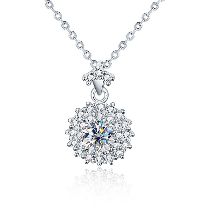 Sunshines Moissanite Crystal Necklace in 925 Sterling Silver