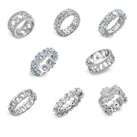 Baguette Crystal Cross 925 Sterling Silver Adjustable Ring
