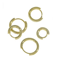 Geometry Circle Huggie Hoop Earrings, 925 Sterling Silver