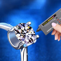 Round Moissanite Crystal Cowhead Adjustable Ring