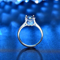 Round Moissanite Crystal Cowhead Adjustable Ring