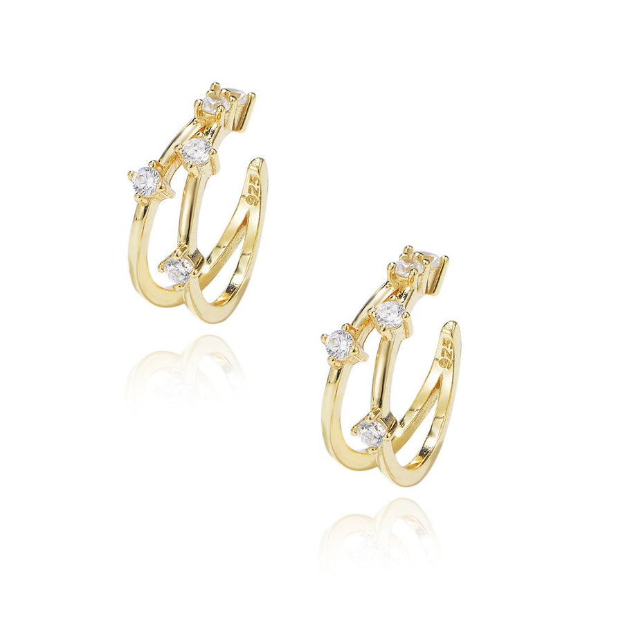 Double Layer 925 Sterling Silver Non-Pierced Earrings
