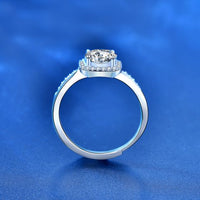 Four-Claw Square Moissanite Crystal 925 Sterling Silver Ring