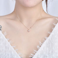 Sweet Sun and Star Crystal Sterling Silver Necklace