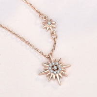 Sweet Sun and Star Crystal Sterling Silver Necklace