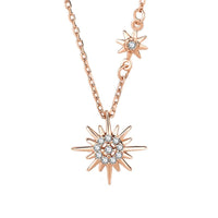 Sweet Sun and Star Crystal Sterling Silver Necklace