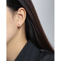 S-Shape Round Shell Pearl Hoop Earrings