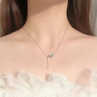 Natural Moonstone Planet and Star Necklace, 925 Sterling Silver