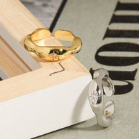 Crystal Sunshine Irregular Sterling Silver Adjustable Ring