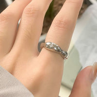 Crystal Sunshine Irregular Sterling Silver Adjustable Ring