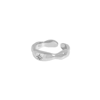 Crystal Sunshine Irregular Sterling Silver Adjustable Ring